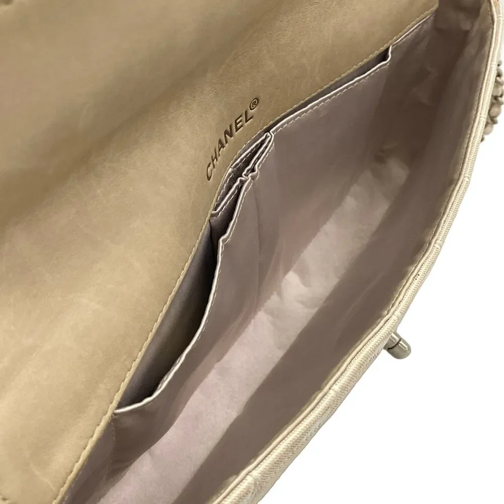 Chanel New Travel Line / Chocolate Bar Stitch Shoulder Bag Nylon Jacquard